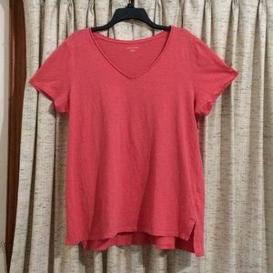 Eileen Fisher Organic Cotton Slub Knit V-Neck Short Sleeve Tunic